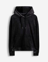 Hoodie - Samt - schwarz