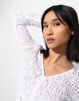 Pullover - paelad - valge