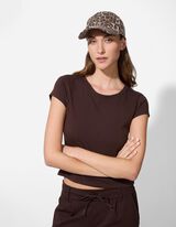 Basecap - Leopardenmuster - dunkelbraun