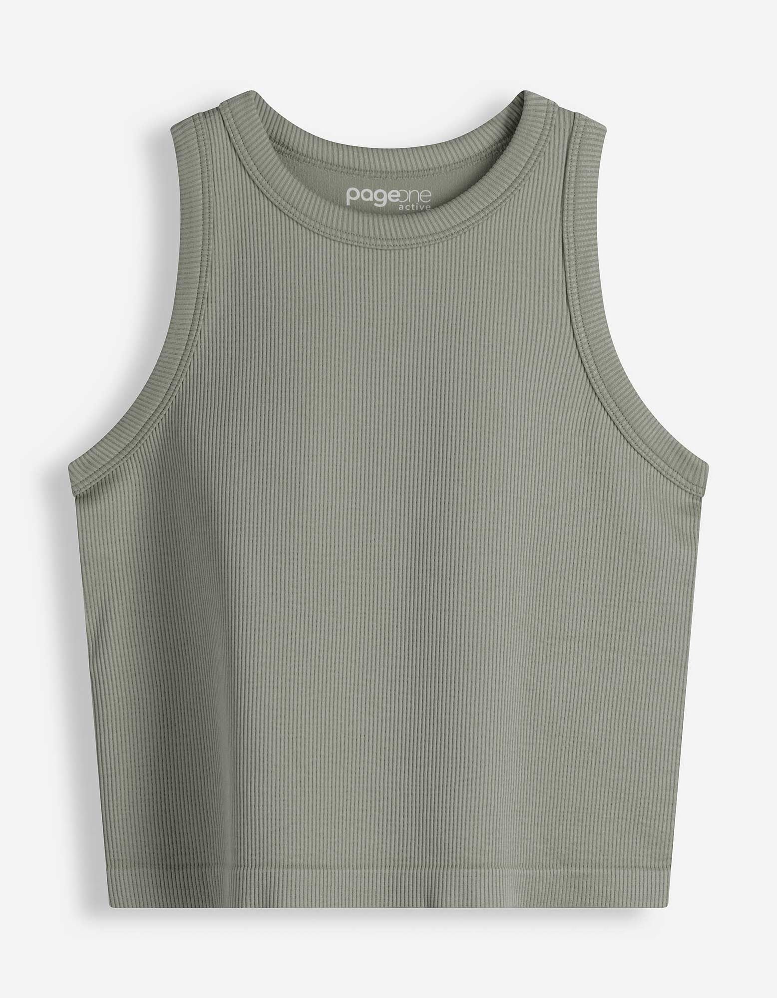 Cropped Top - Nahtlos - Khaki