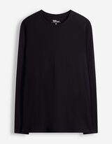 Langarmshirt - Rundhals-Ausschnitt - Schwarz