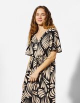 Kleid - Allover-Print - schwarz