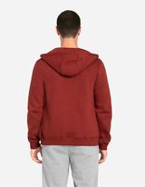 Sweatjacke - Kapuze mit Tunnelzug - dunkelrot