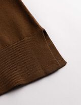 Strickkleid - Kurze &Auml;rmel - braun