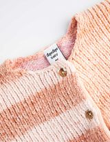 kardigan - hafty - rozowy