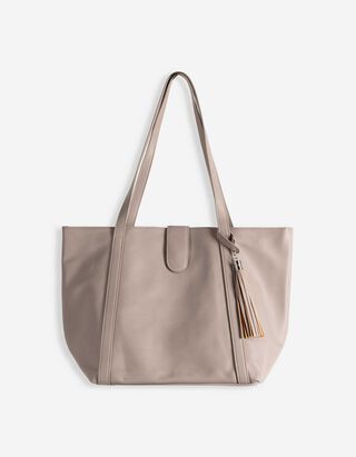 Tasche - Kunstleder - beige