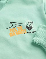 Sweatshirt - R&uuml;ckenprint - hellgr&uuml;n