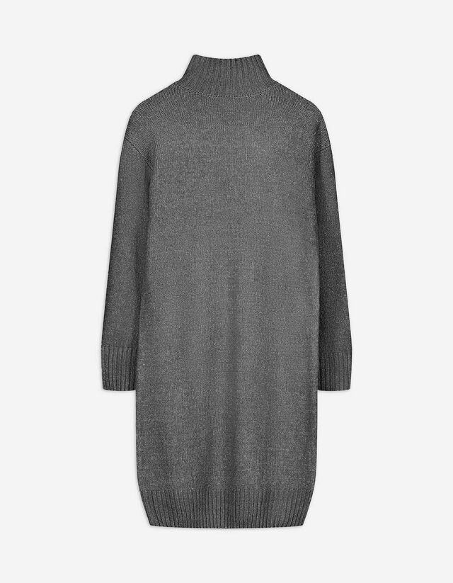 Abito a maglia - Collo alla coreana - grigio scuro