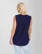 Bluza - LENZING&trade; ECOVERO&trade; - tamno-plava