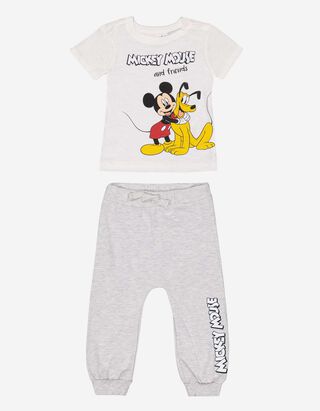 Lot d'un T-shirt et d&rsquo;un pantalon - Mickey Mouse - blanc