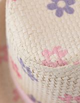 Cappello di paglia - Stampa allover - beige