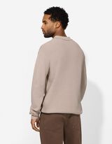Pull-over - Col polo - Beige