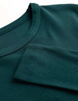 Langarmshirt - Feinripp - Petrol