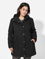 Kabát - Vlnený vzhľad - cierna