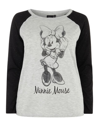 Damen Baseball Longsleeve mit Minnie Mouse-Print