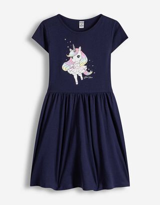 Kleid - einfarbig - dunkelblau