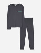 Pyjama Set aus Langarmshirt und Hose  - Rückenprint - dunkelgrau