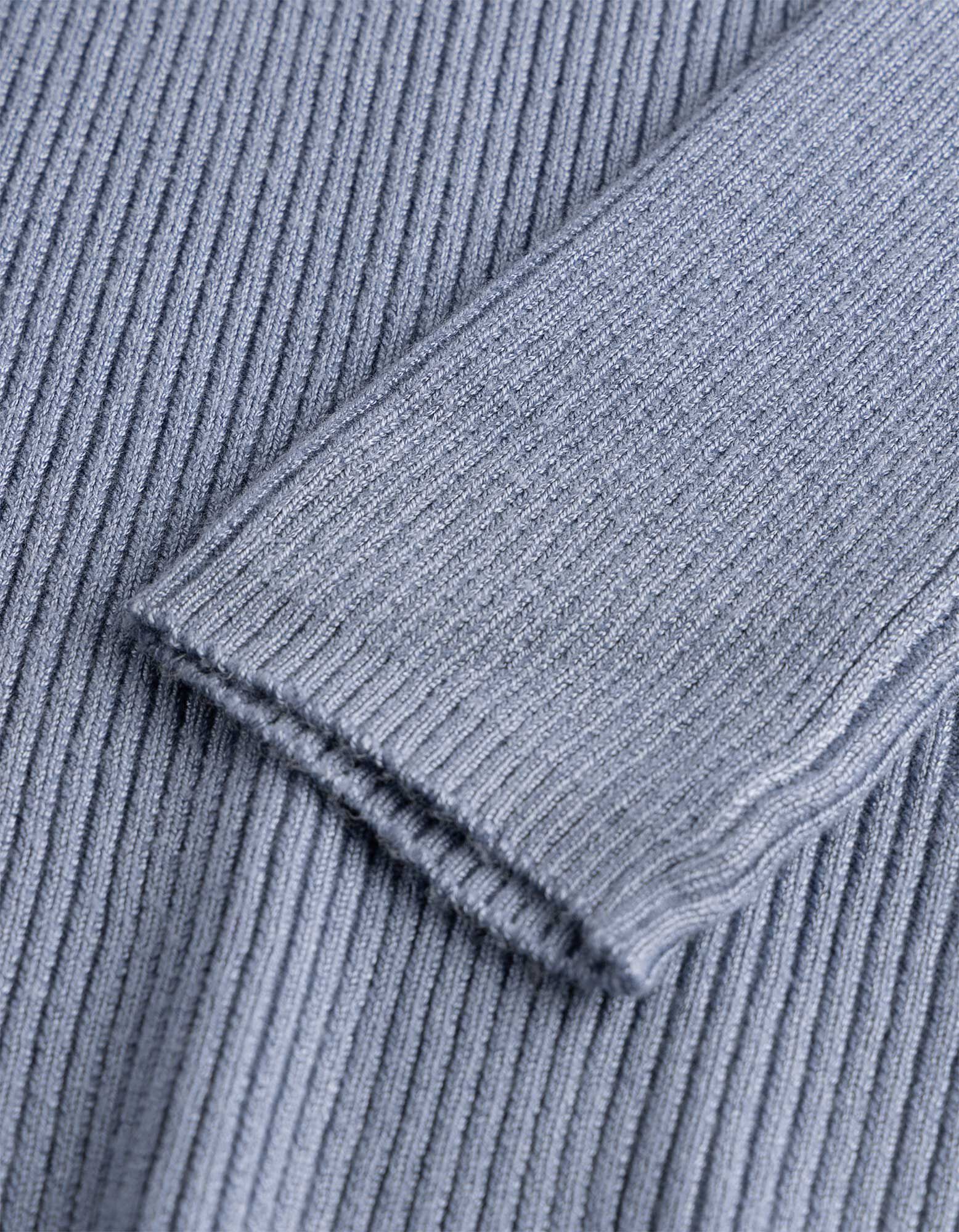 Pullover - Rippenstruktur - blau