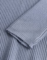 Pullover - Rippenstruktur - blau