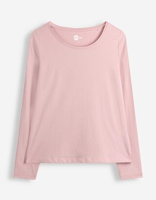 Langarmshirt - Baumwolle - Rosa