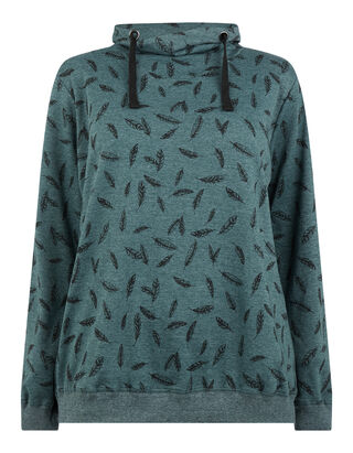 Damen Sweatshirt mit Feder-Print