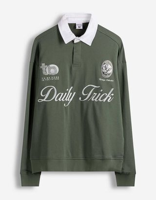 Sweatshirt - Polokragen - dunkelgr&uuml;n