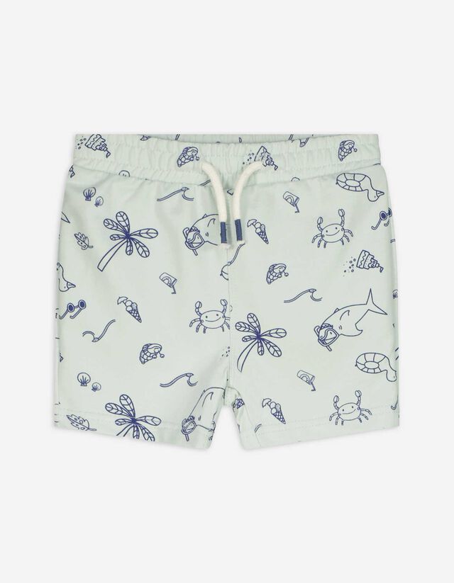 Shorts - Allover-Muster - hellgrün