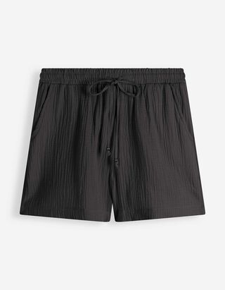 Shorts - Musselin - Schwarz