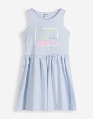 Kleid - Print - hellblau