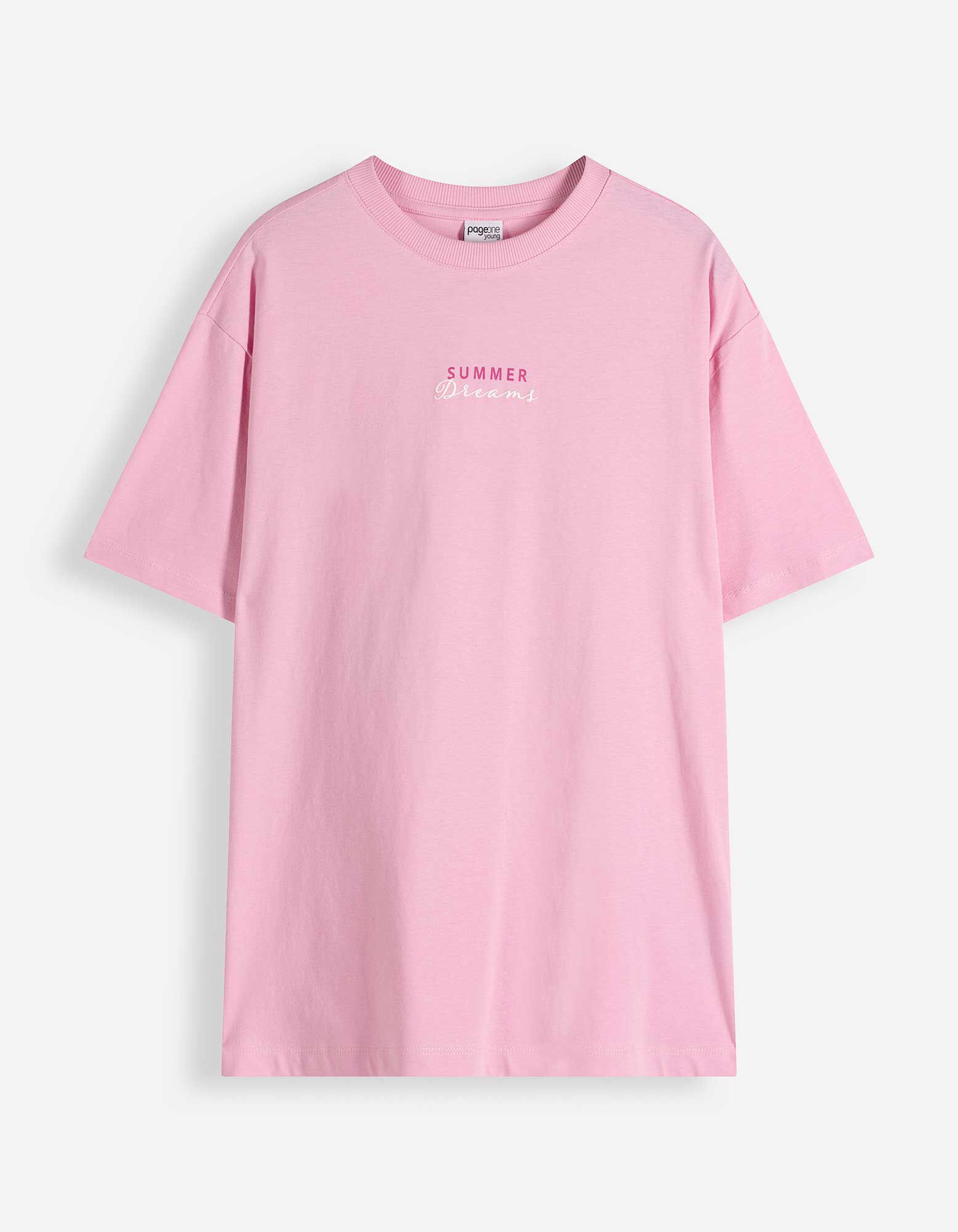 T-shirt - Impression au dos - rose