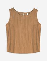 Cropped Top - Rundhals-Ausschnitt - hellbraun