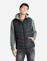 Steppelt mellény - Levehető kapucni - sötétzöld