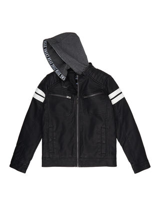 Jungen Jacke in Lederoptik - wattiert