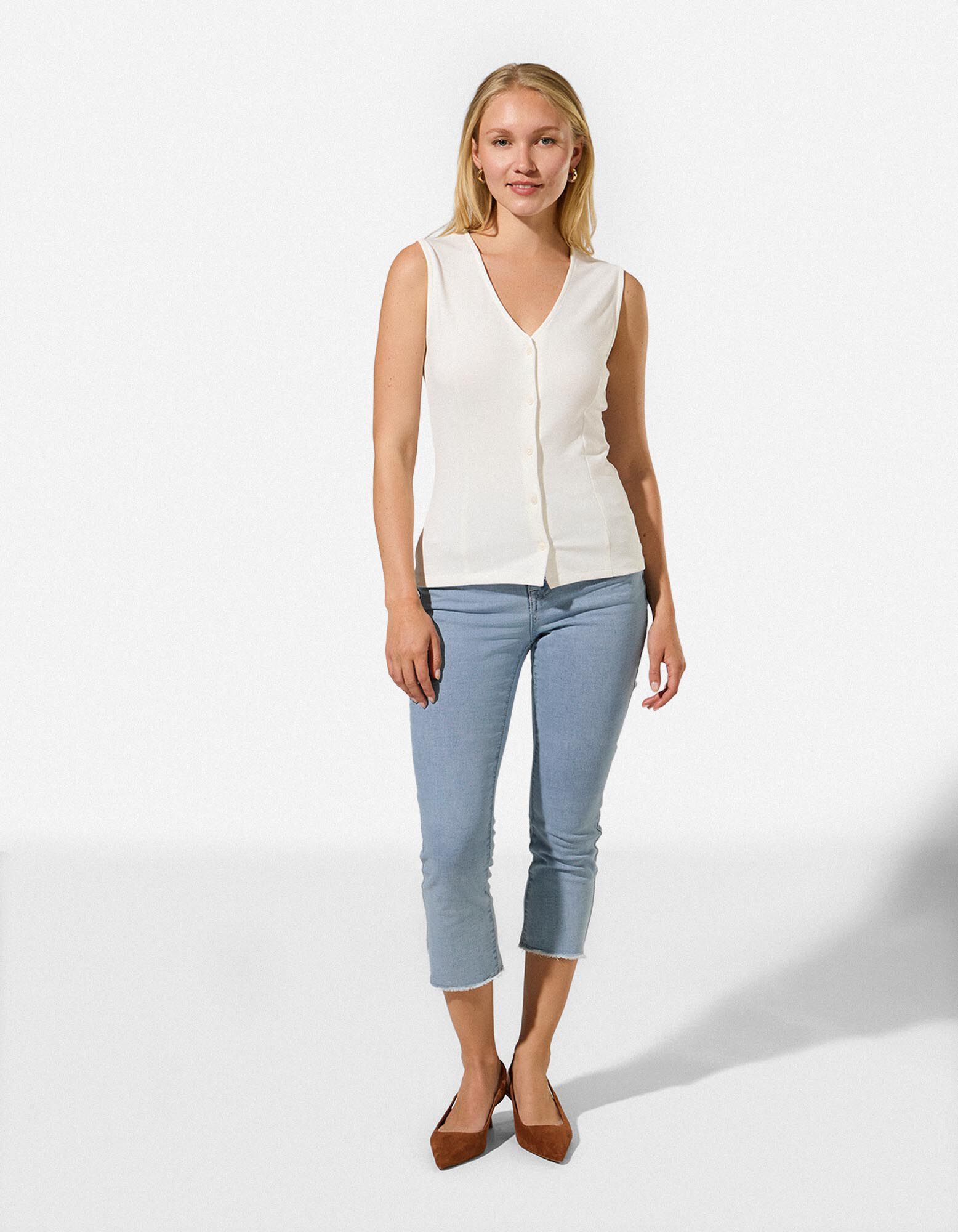 Caprihose - Skinny Fit - Hellblau