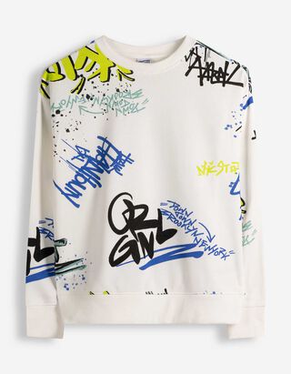 Sweatshirt - Oversized fit - wit