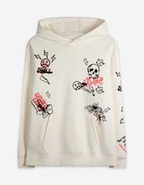 Sweatshirt - Allover-Print - weiß