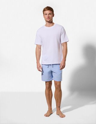 Pyjamashorts - Streifen - hellblau