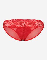 Slip - Inserto in pizzo - rosso