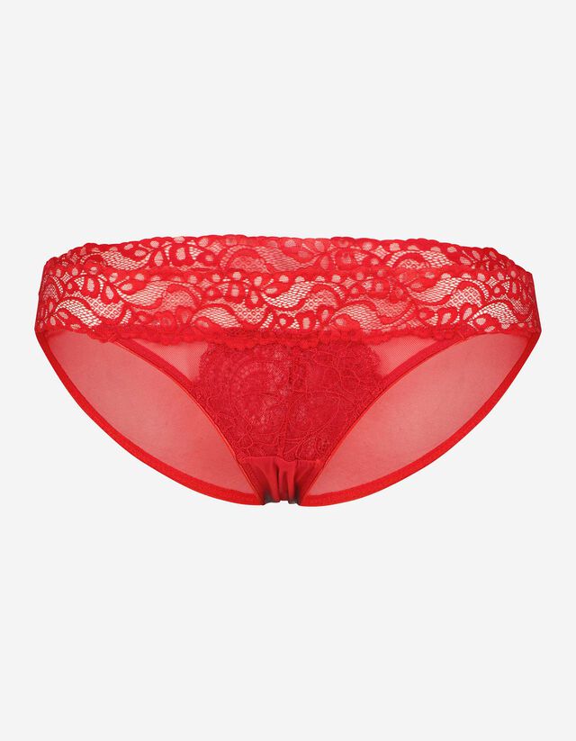 Slip - Inserto in pizzo - rosso