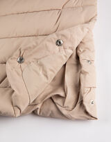 Dlhá vesta - Kapucňa s tunelovým sťahovaním - bezova