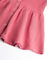 Set iz obleke in pajkic - Muslin - svetlo rdeca