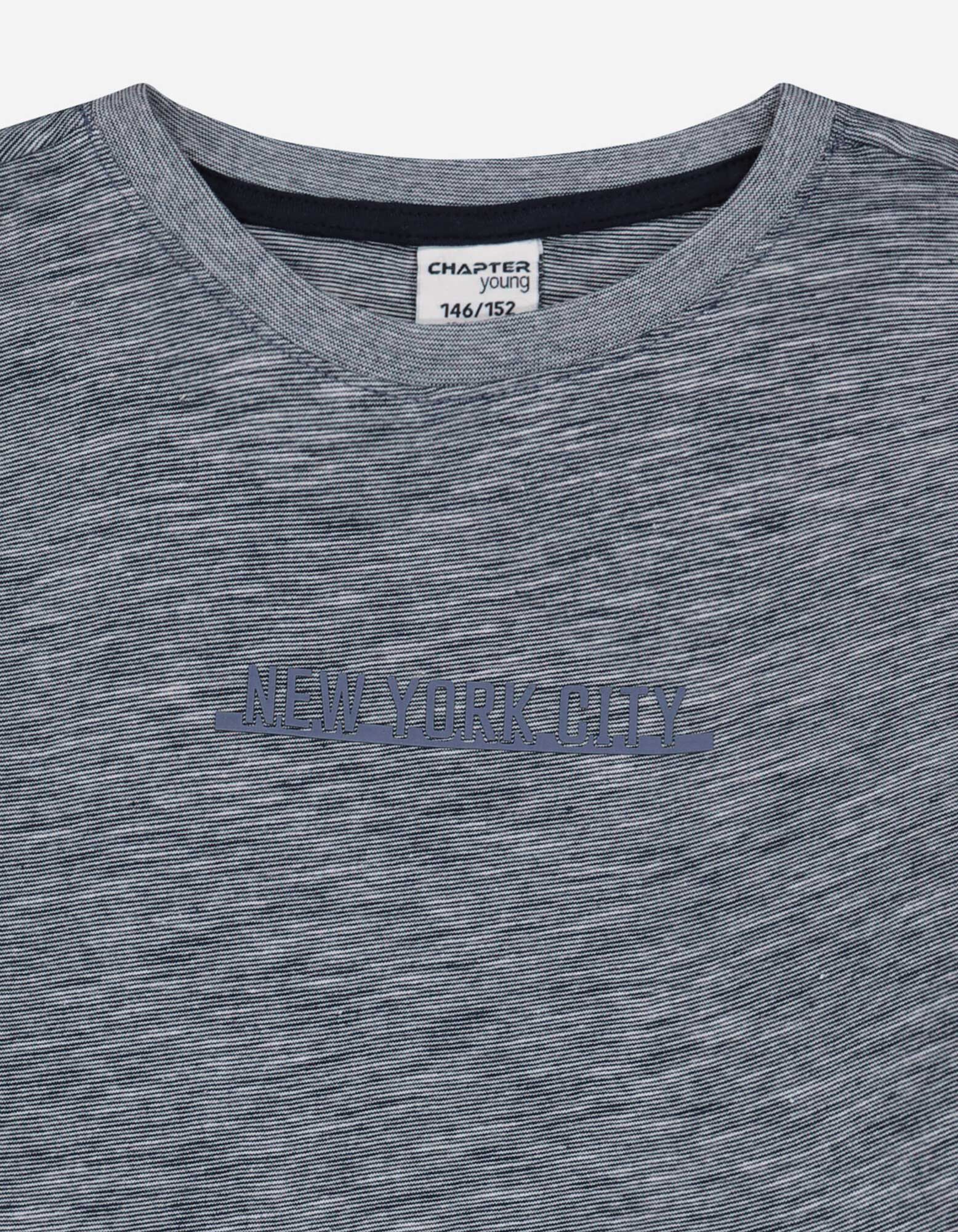 T-shirt - Tekstprint - donkerblauw