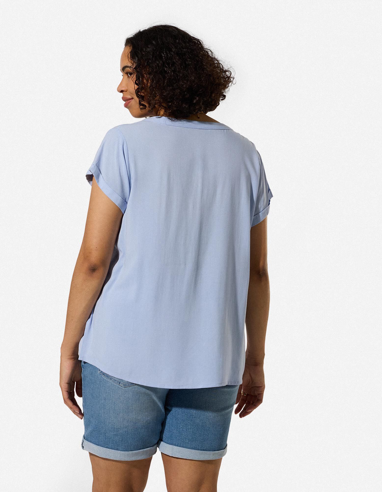 Bluse - Viskose - Hellblau