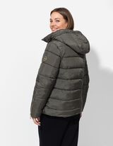 Dygsniuota striukė - Įvertas rai&scaron;telis apačioje - tamsiai zalias