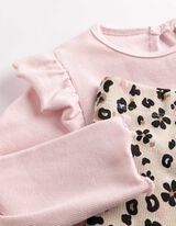 Ensemble t-shirt &agrave; manches longues et leggings - Imprim&eacute; all-over - Rose