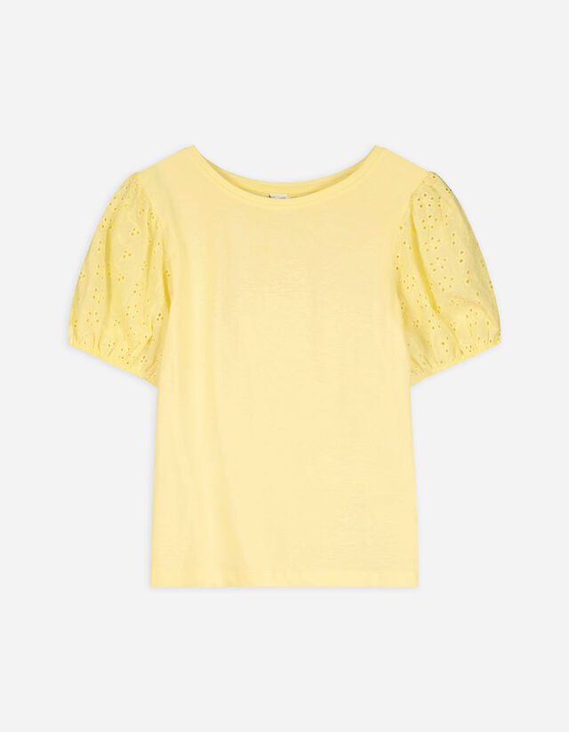 Tricou - Mâneci balon - Galben deschis