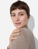 Cardigan lung - Buzunare patch - Bej