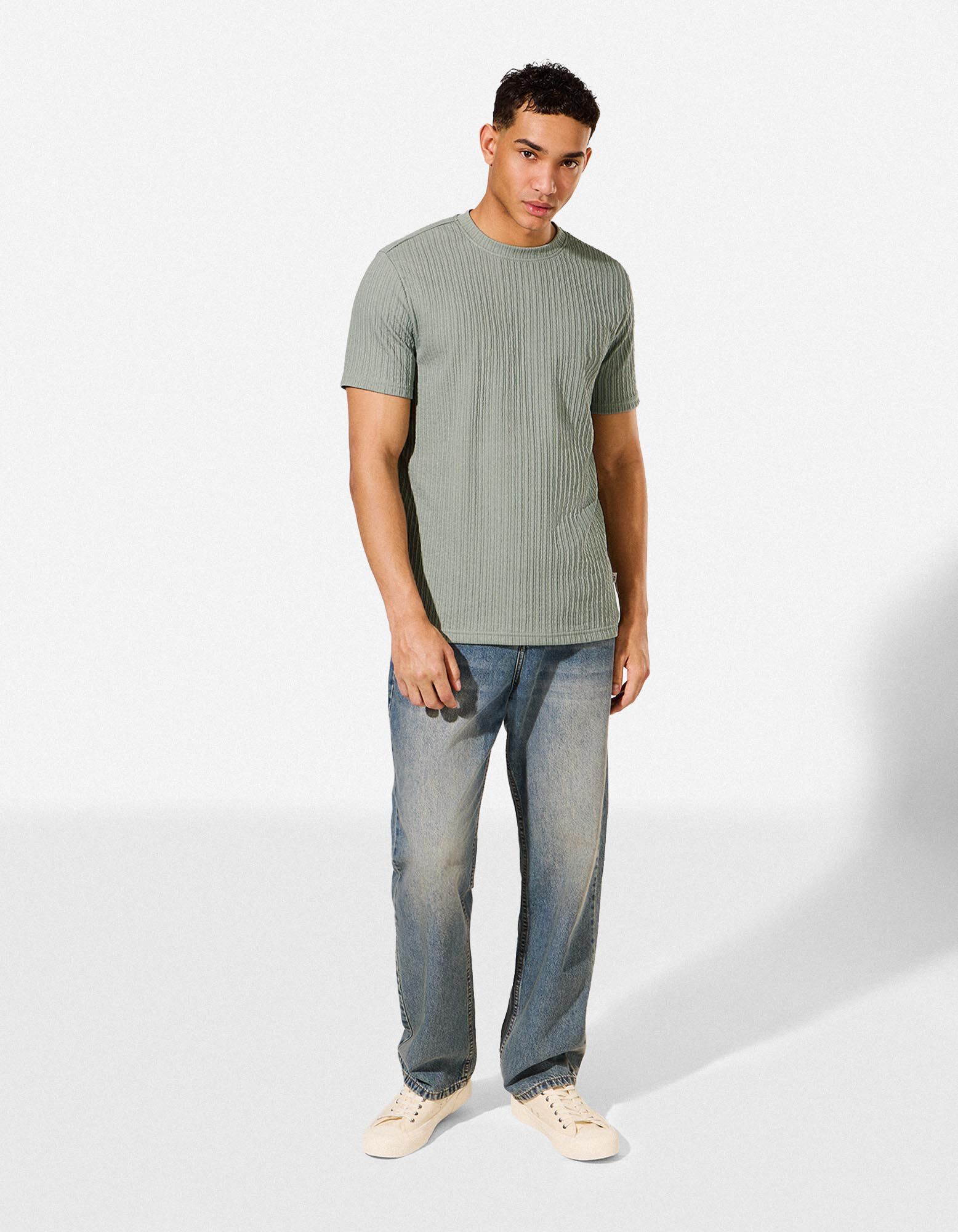 T-Shirt - einfarbig - Mint