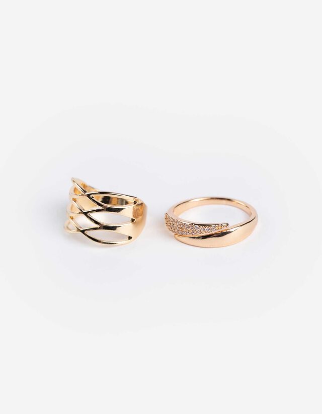 Ring - 2er-Pack - goldfarben