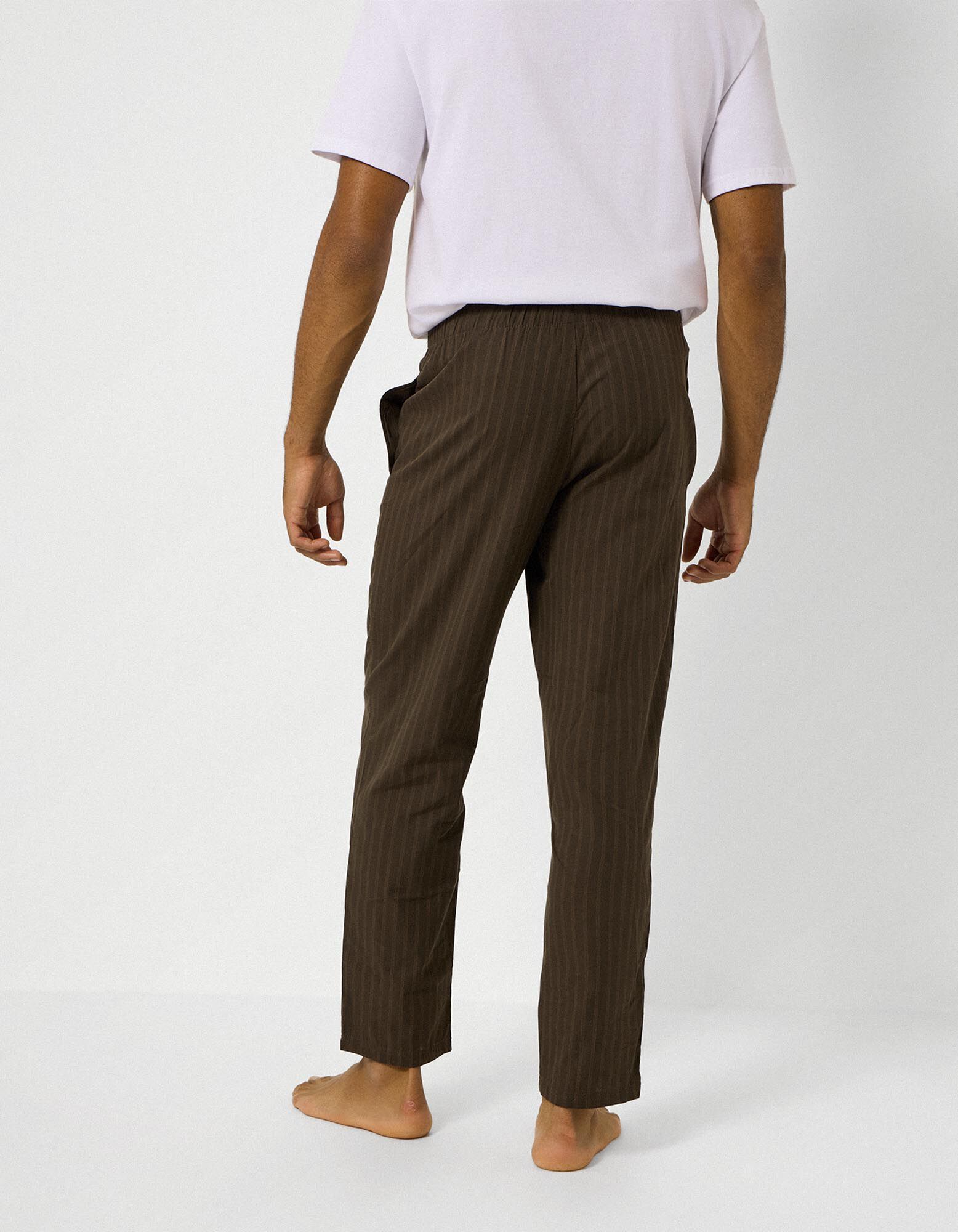 Pyjamahose - Streifen - Khaki